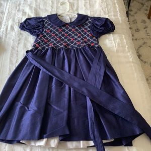 Anavini Hand Smocked Girls Dress 100% Silk Size 3